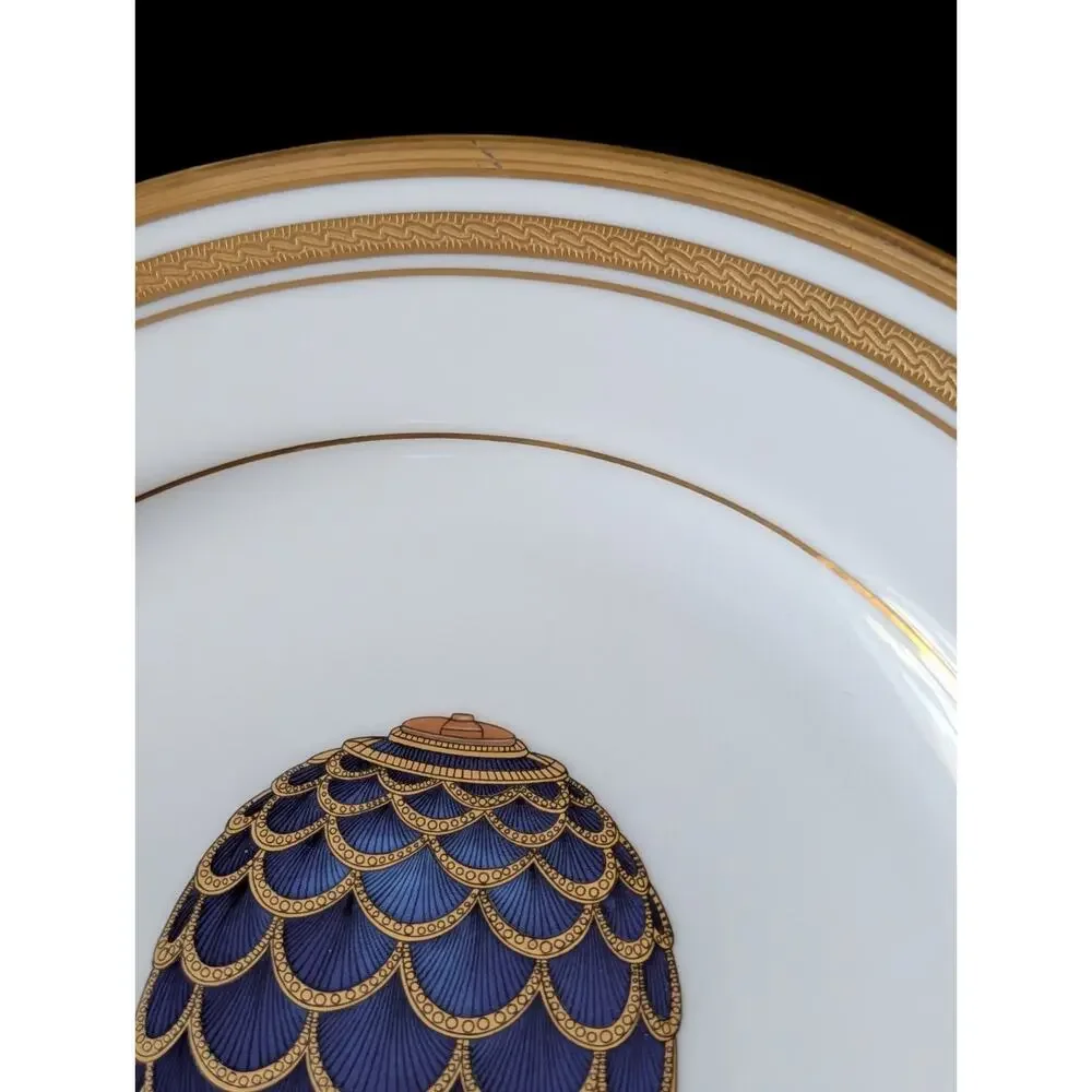 Faberge Imperial Egg Collection Salad Plates Set Of 4 Gold Trim Fine China Japan